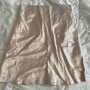 Aritzia pink satin skirt